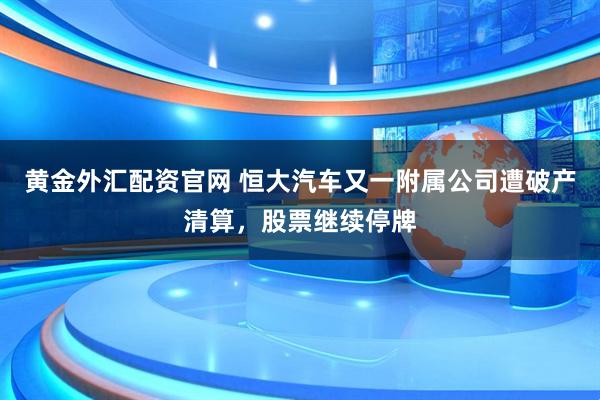 黄金外汇配资官网 恒大汽车又一附属公司遭破产清算，股票继续停牌