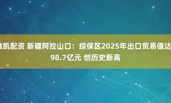 融凯配资 新疆阿拉山口：综保区2025年出口贸易值达298.7亿元 创历史新高